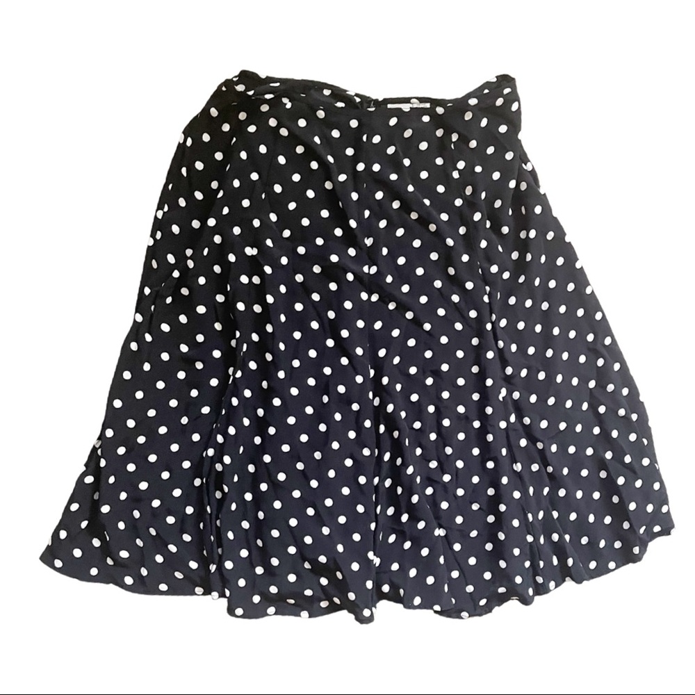 Plus size black and white polka dot flare skirt